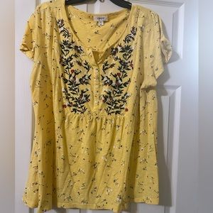 Style & Co everyday yellow blouse
